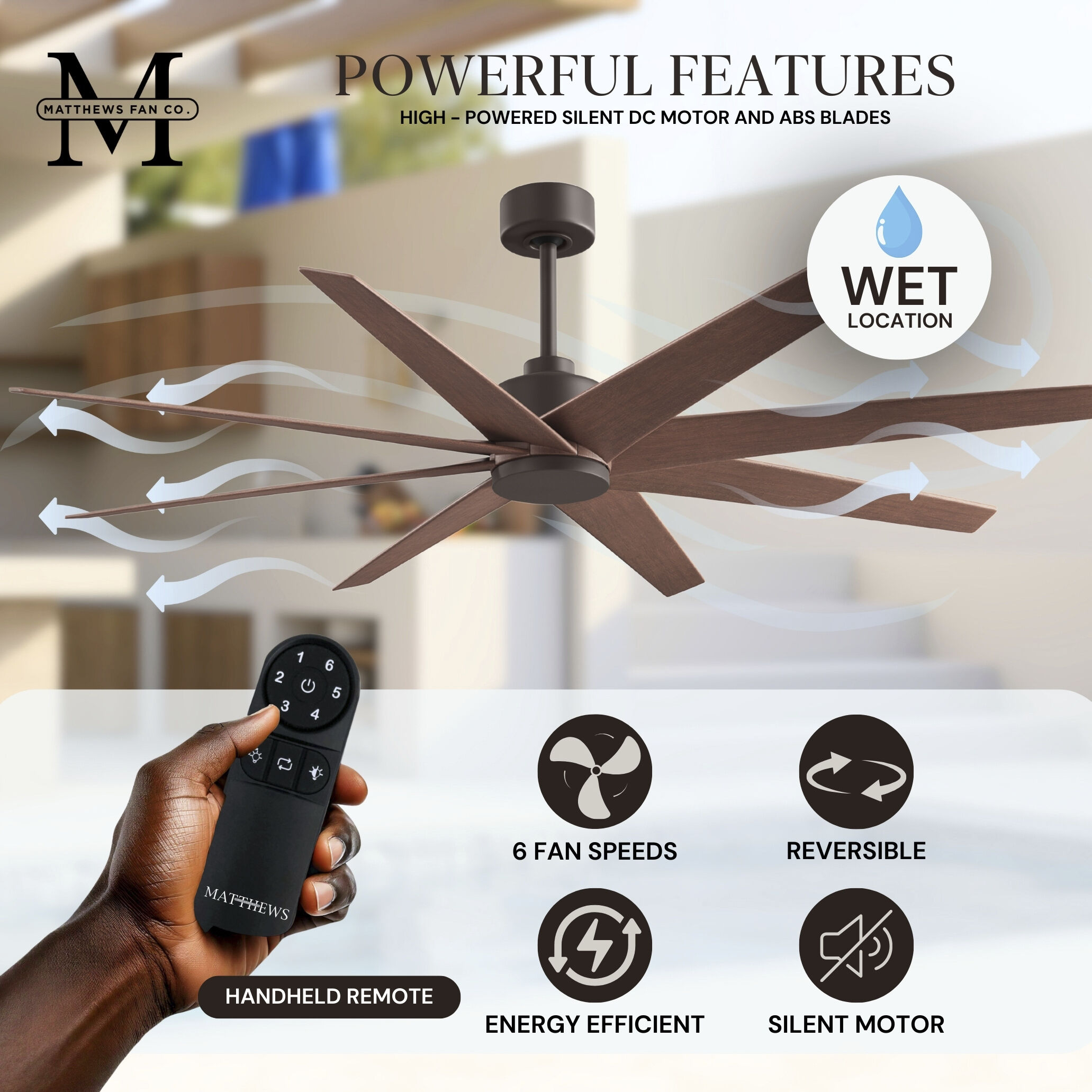 Atlas Ariella 64 inch Textured Bronze with Walnut Tone Blades Ceiling Fan